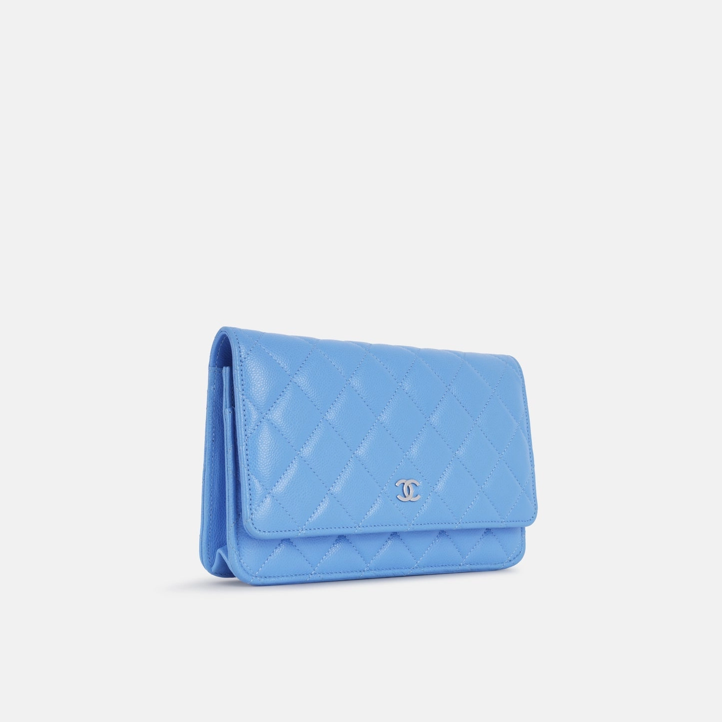 Chanel Classic Wallet On Chain Sky Blue Caviar