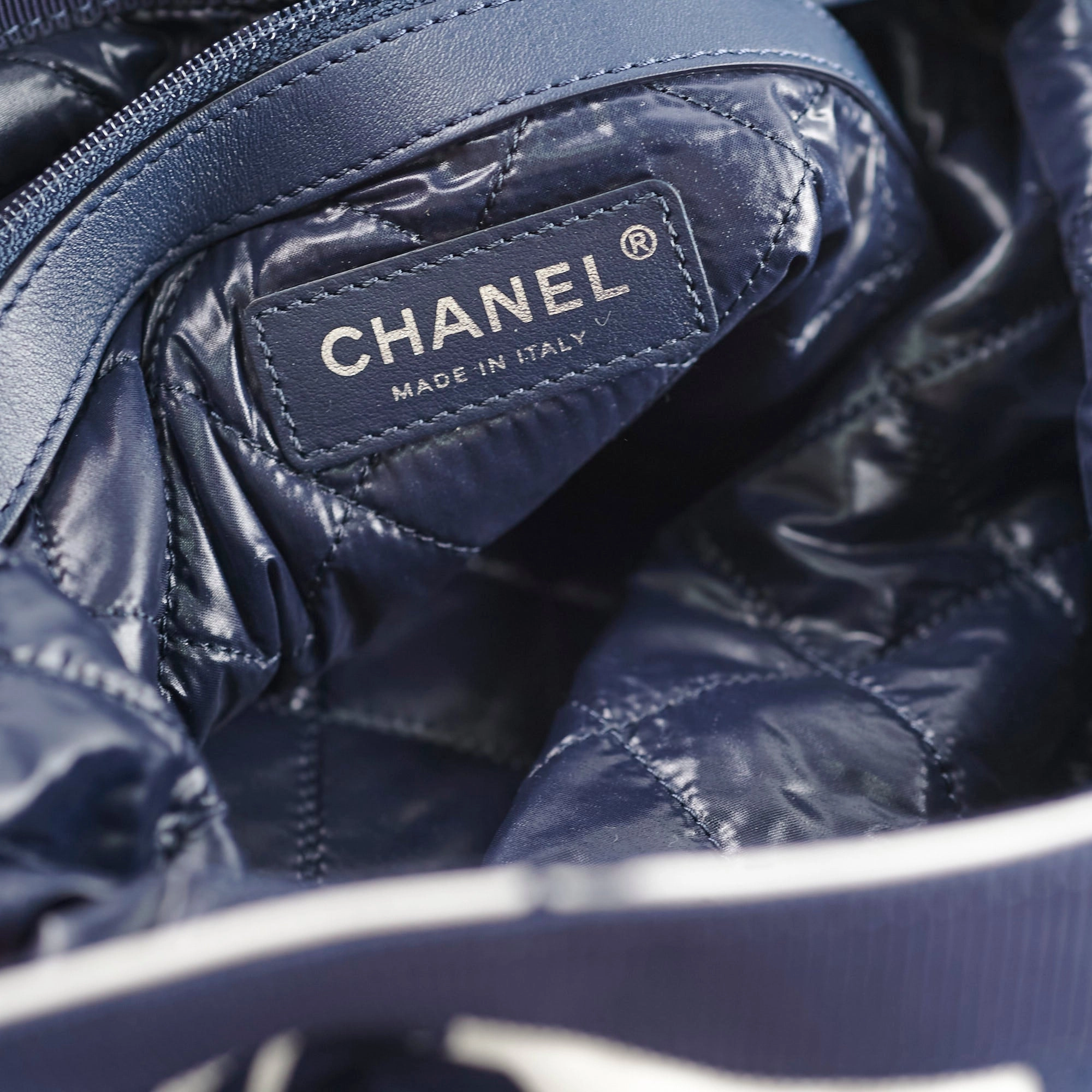 Chanel Coco Beach Backpack Blue/White 31 Series