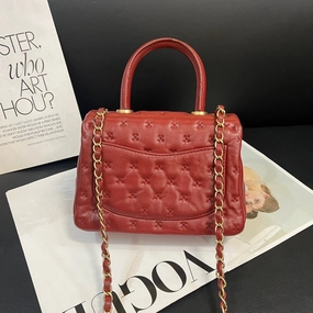 Chanel Coco Handle Red Gold Crossbody Bag