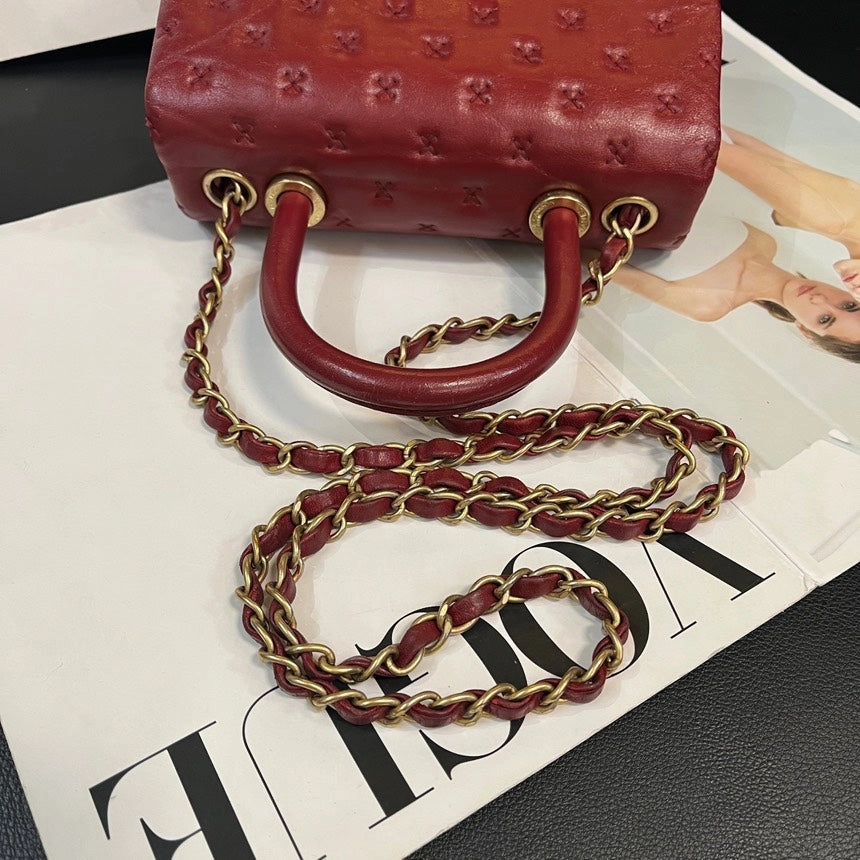 Chanel Coco Handle Red Gold Crossbody Bag