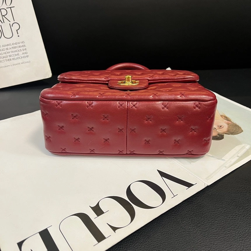 Chanel Coco Handle Red Gold Crossbody Bag