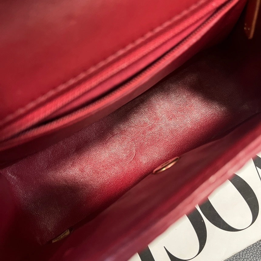 Chanel Coco Handle Red Gold Crossbody Bag
