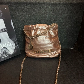 Chanel Copper Pink 22 Bag Mini Chip Crossbody Bag