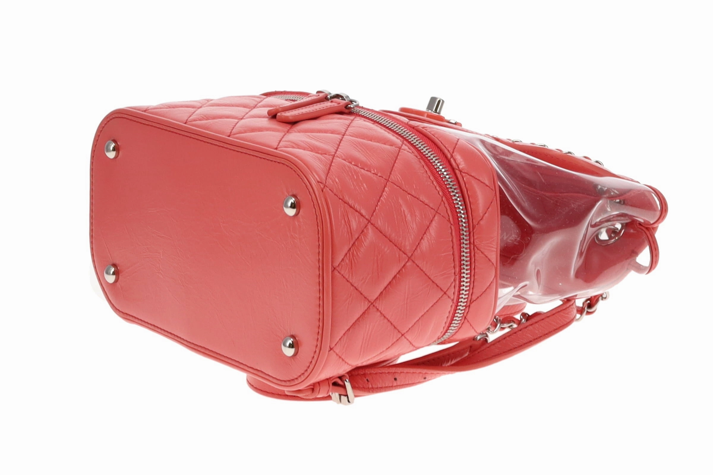 Chanel Coral Pink Leather and PVC Aquarium Backpack 2018
