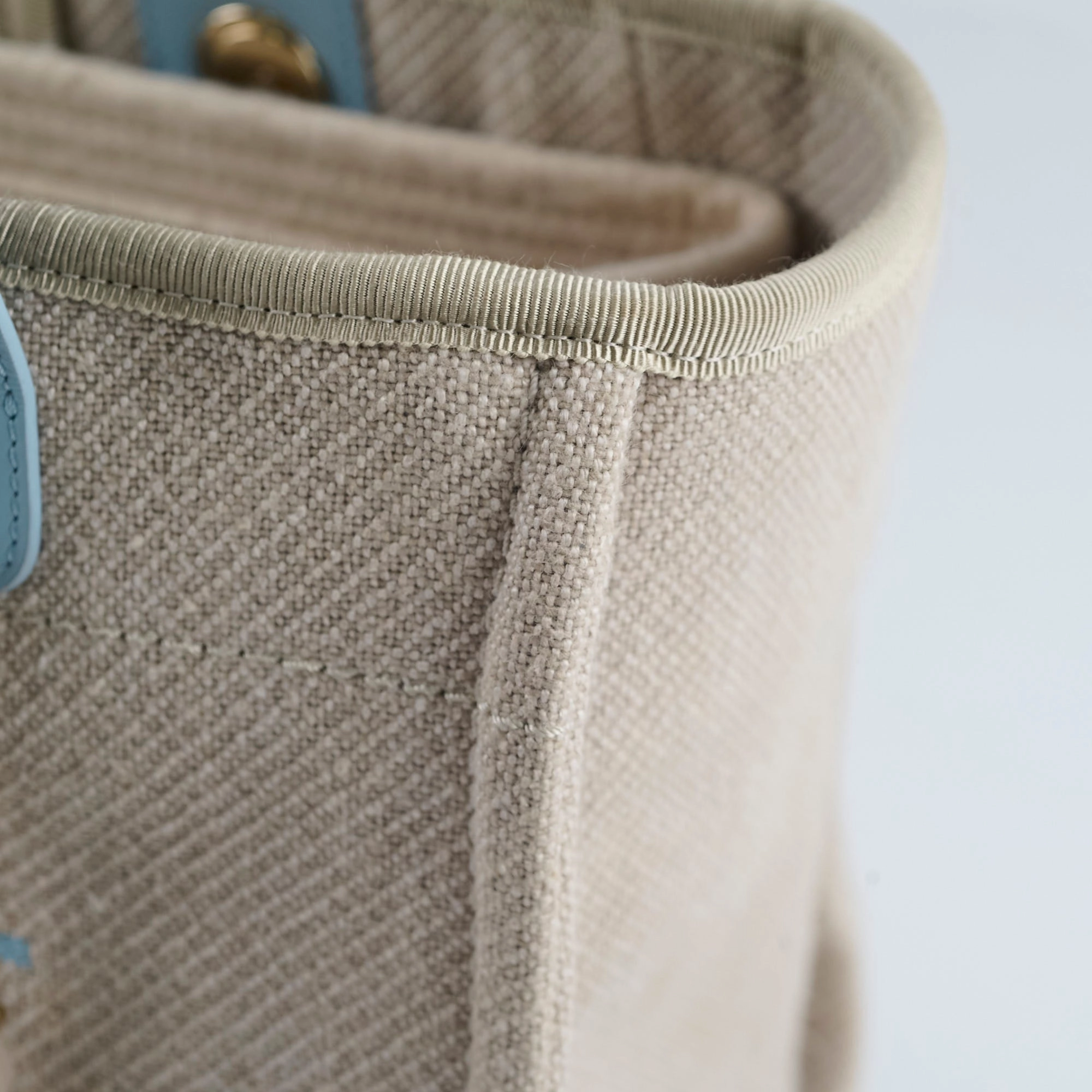Chanel Deauville Small Beige/Blue Microchip