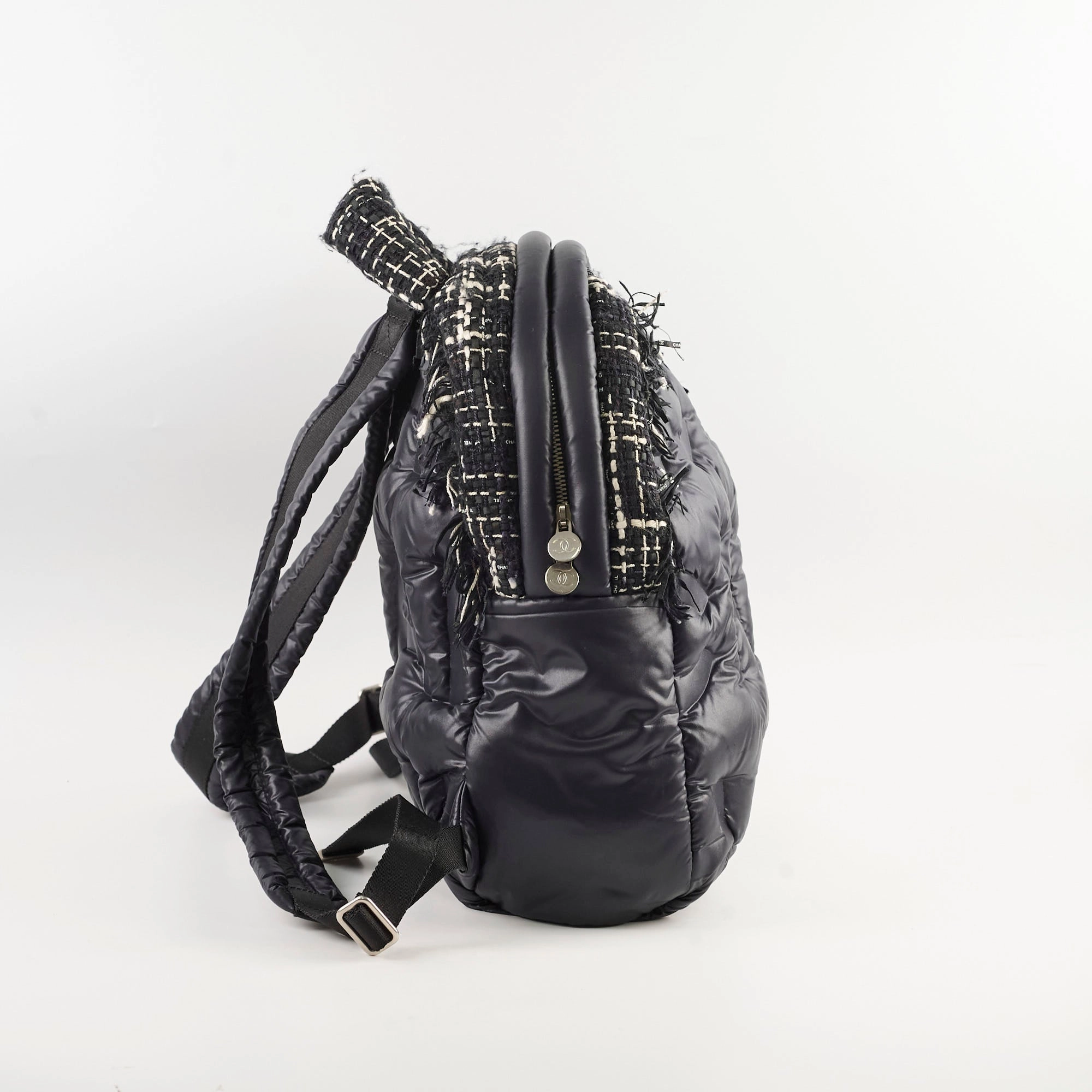 Chanel Doudonne Nylon/Tweed Backpack Black 26 Series