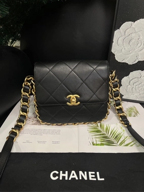 Chanel Gold Chip 21K Black Crossbody Bag