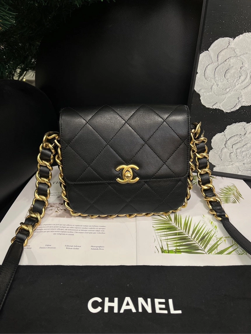 Chanel Gold Chip 21K Black Crossbody Bag
