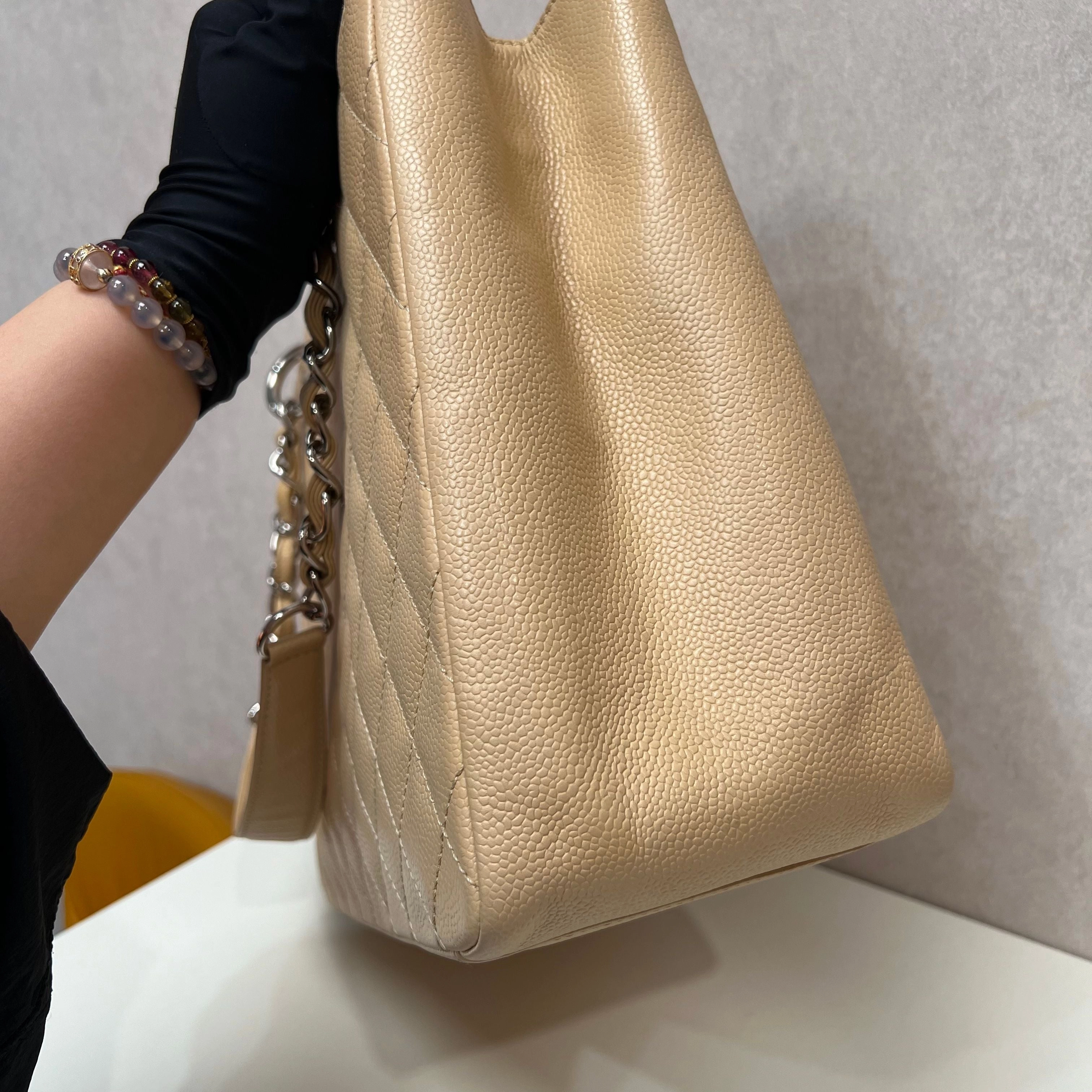 Chanel Grand Shopping Tote with Card- Neutrals Totes, Handbags 3338
