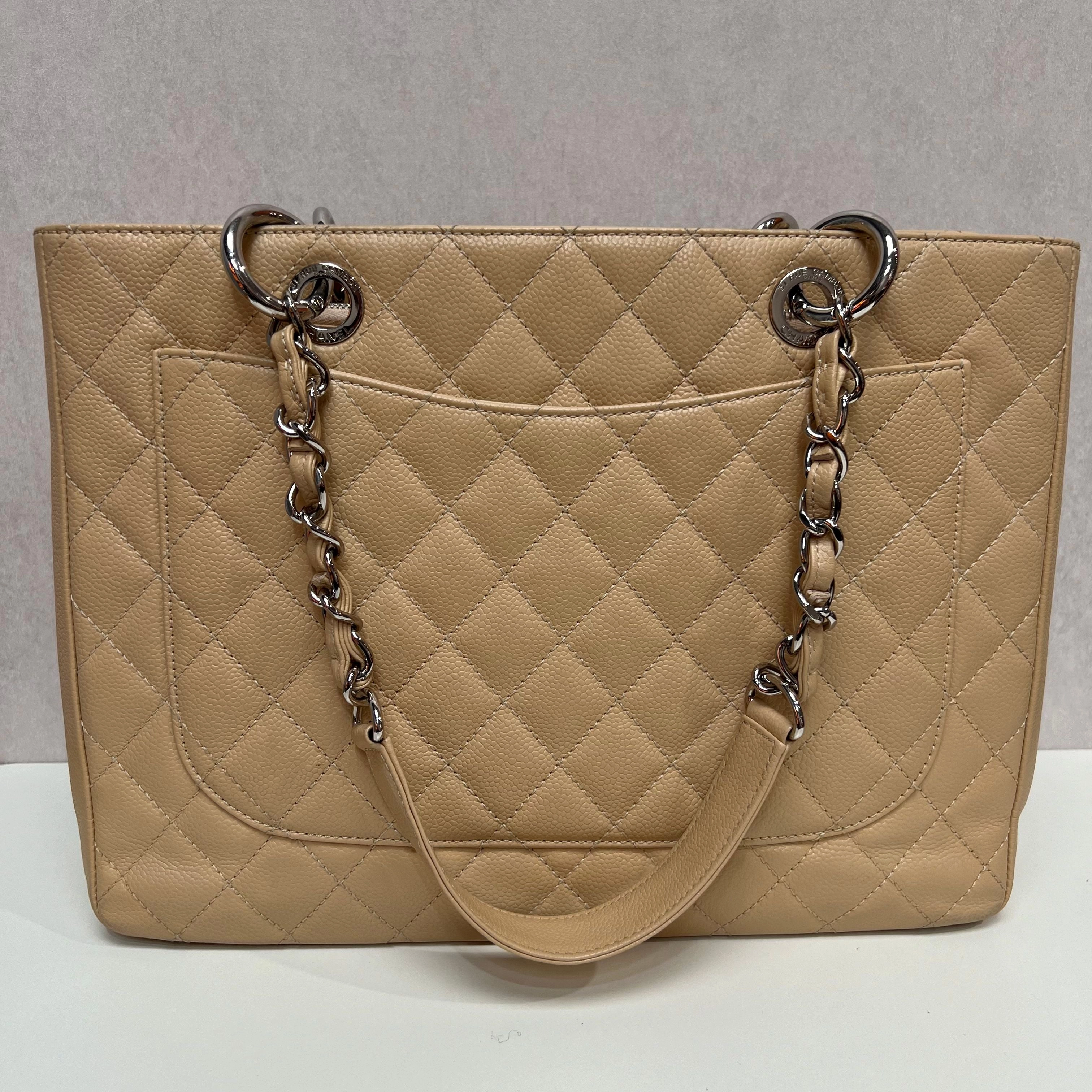 Chanel Grand Shopping Tote with Card- Neutrals Totes, Handbags 3338