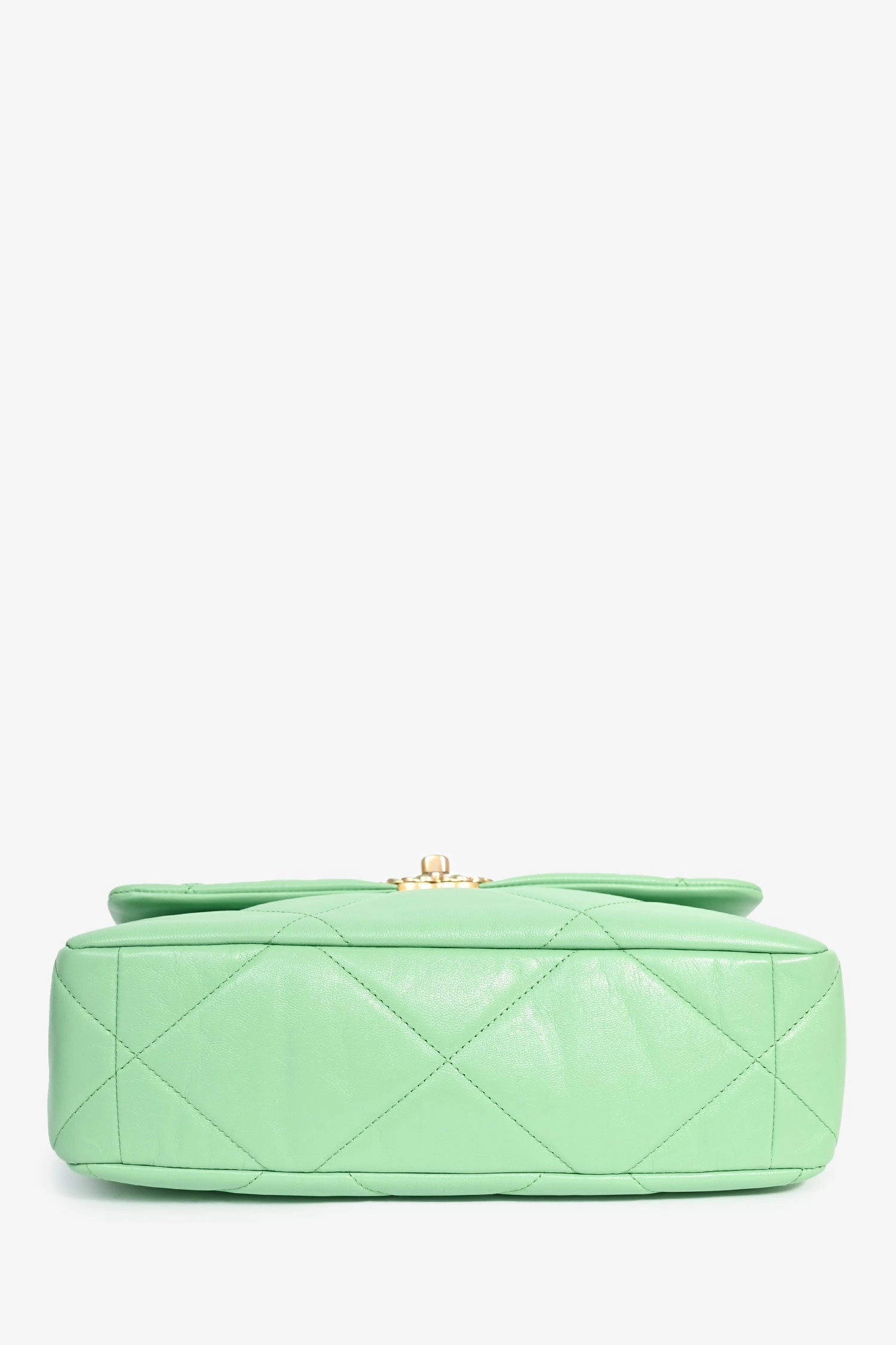 Chanel Green Leather Large 19 Flap Shoulder Bag