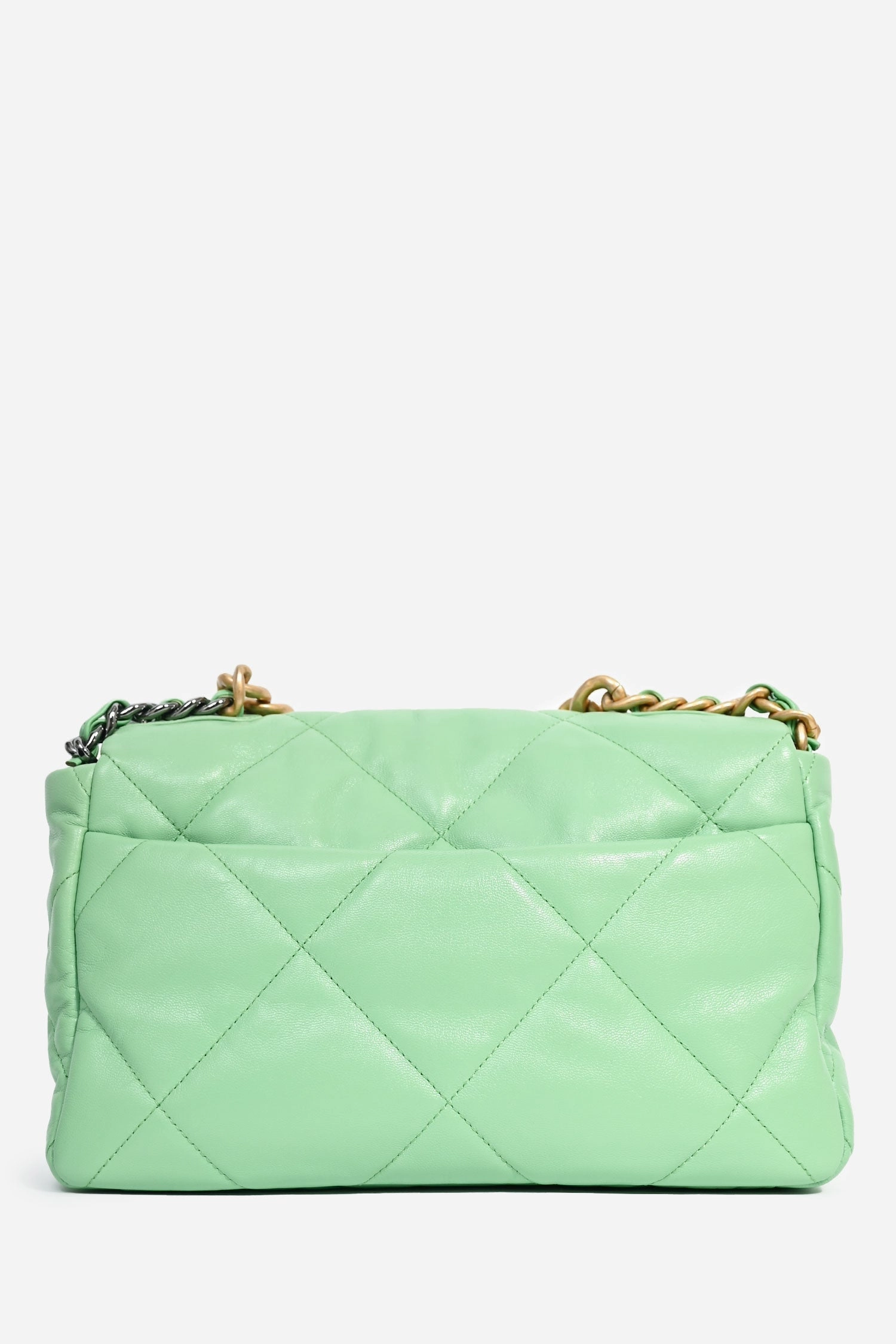 Chanel Green Leather Large 19 Flap Shoulder Bag