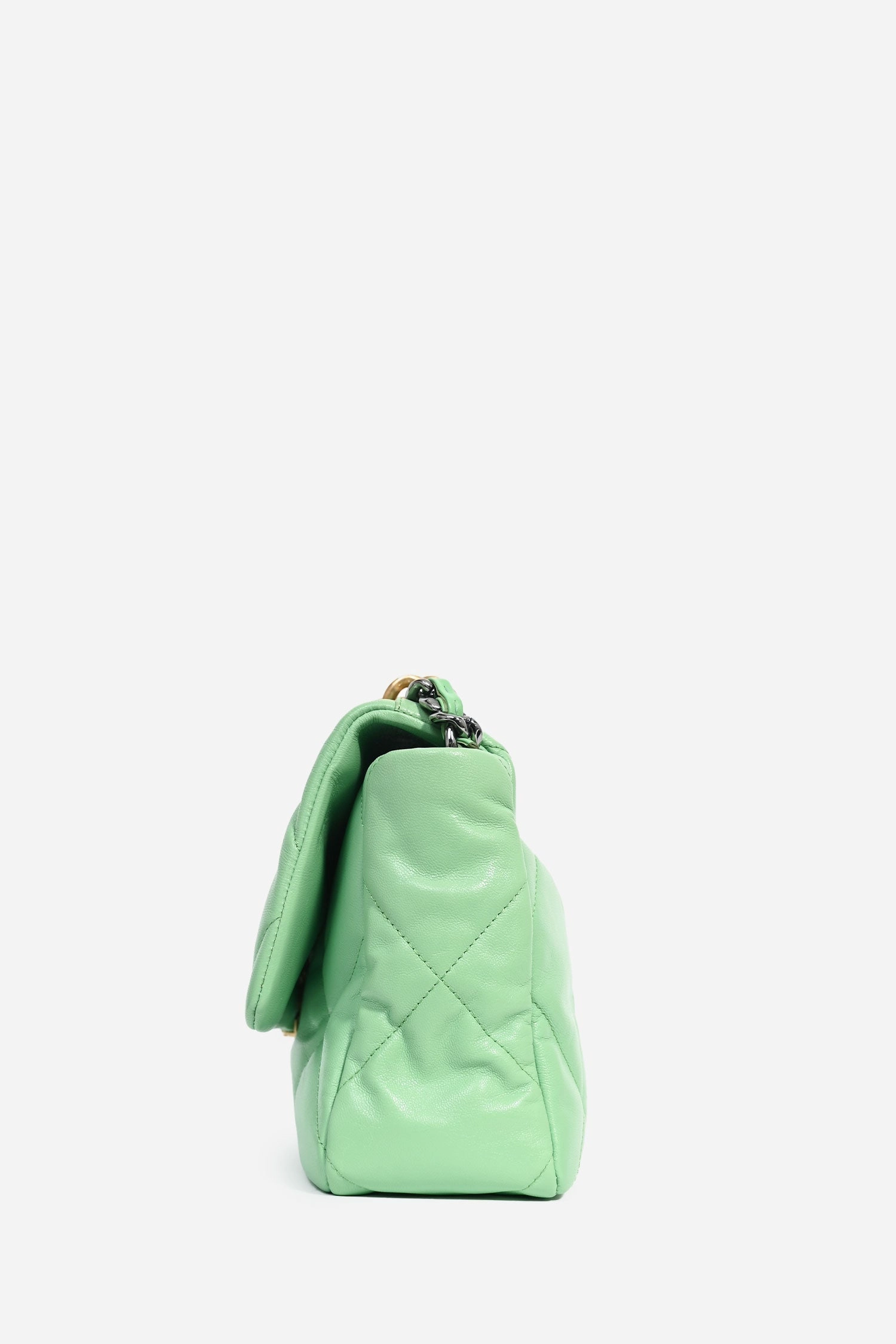 Chanel Green Leather Large 19 Flap Shoulder Bag