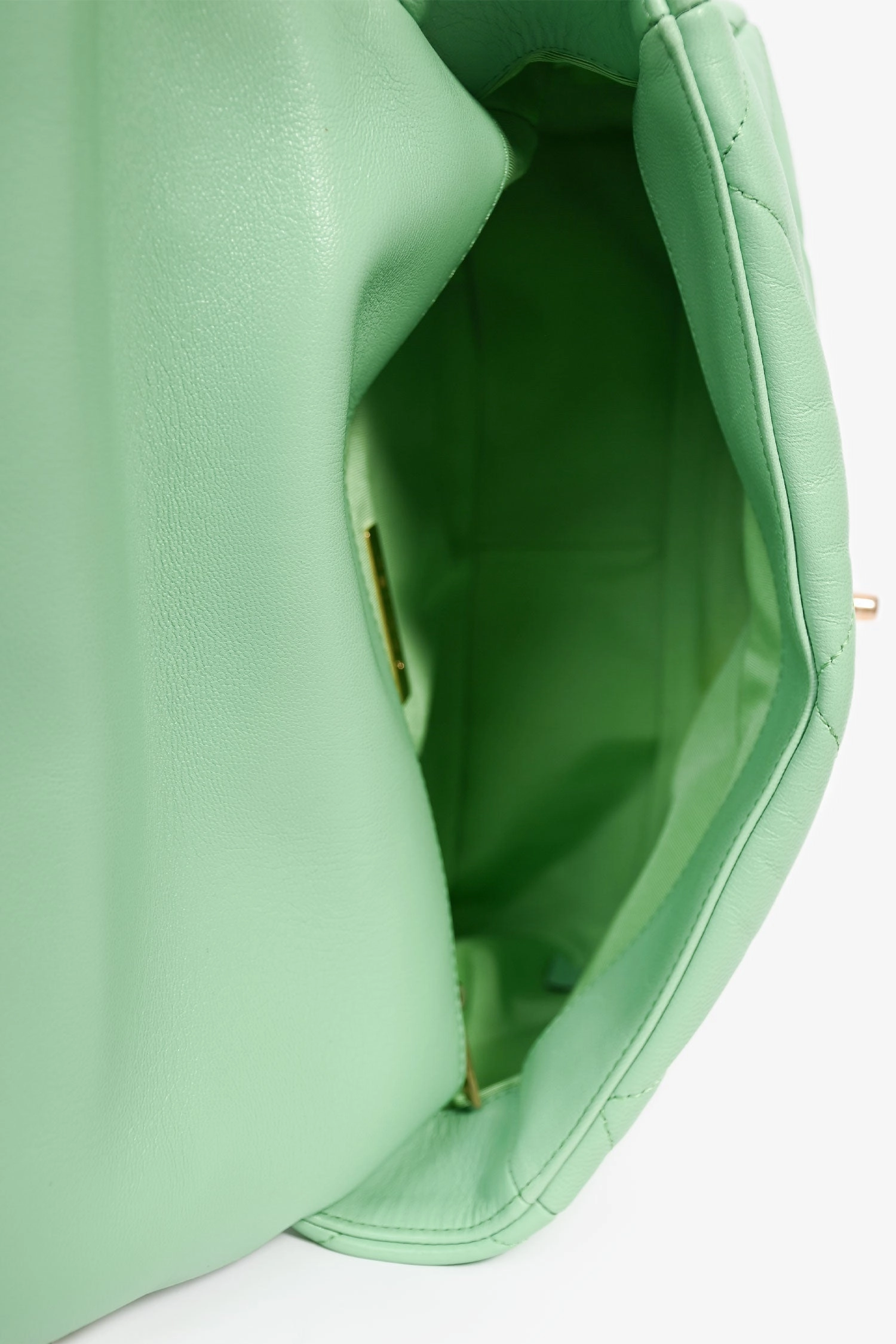 Chanel Green Leather Large 19 Flap Shoulder Bag