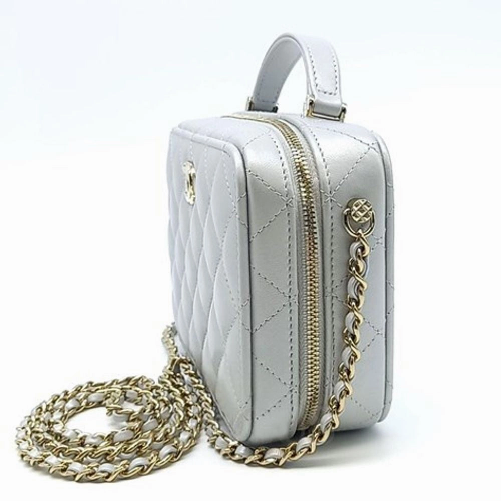 Chanel Lambskin Top Handle Cosmetic Tote/Crossbody Bag (4767100)
