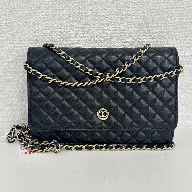 Chanel Lambskin Wallet on Chain Black Quilted Crossbody Bag