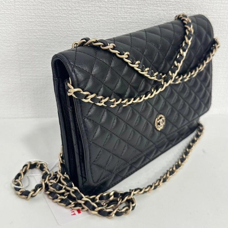 Chanel Lambskin Wallet on Chain Black Quilted Crossbody Bag