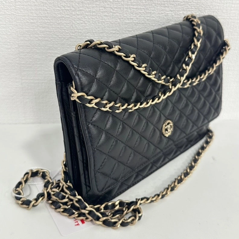 Chanel Lambskin Wallet on Chain Black Quilted Crossbody Bag