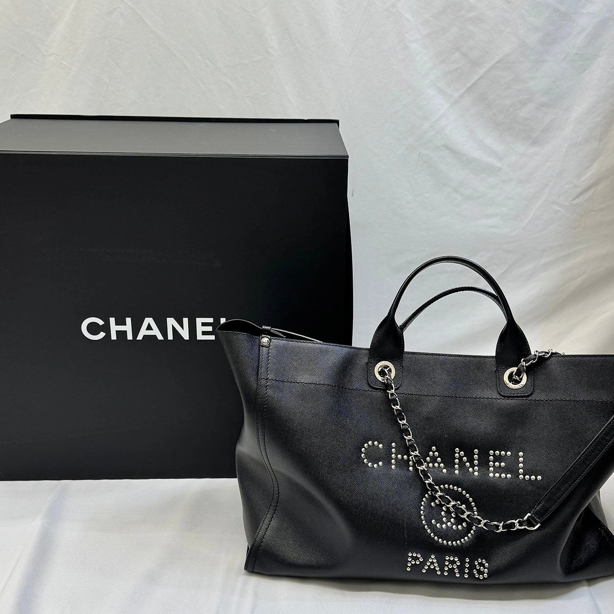 Chanel Large Studded Deauville Tote