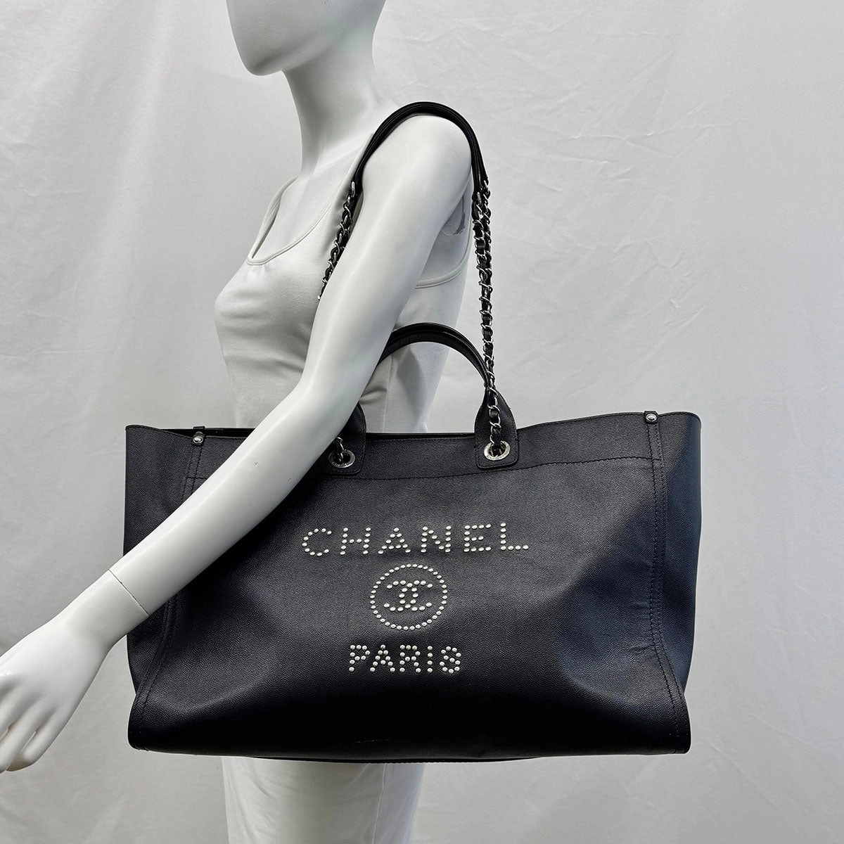 Chanel Large Studded Deauville Tote