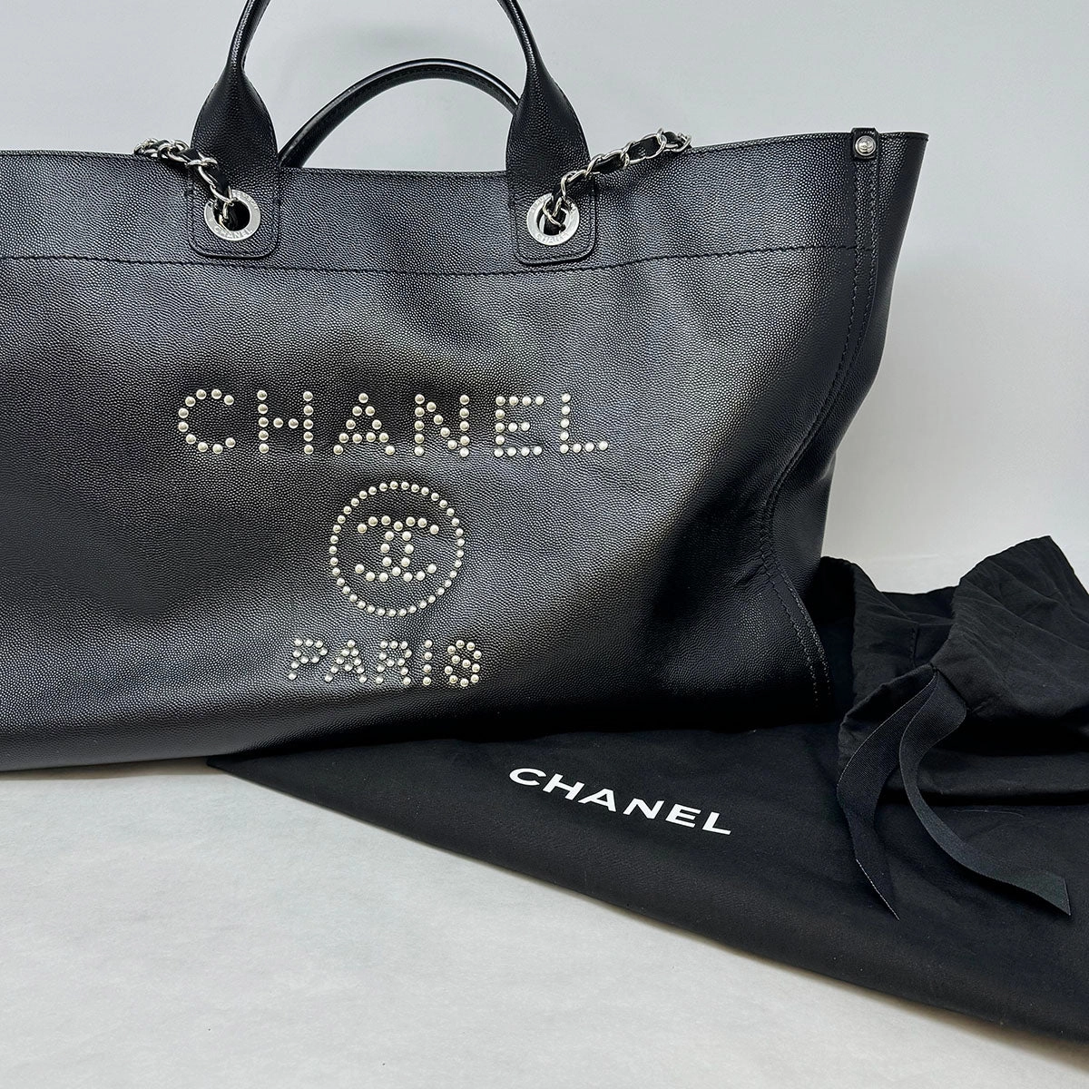 Chanel Large Studded Deauville Tote