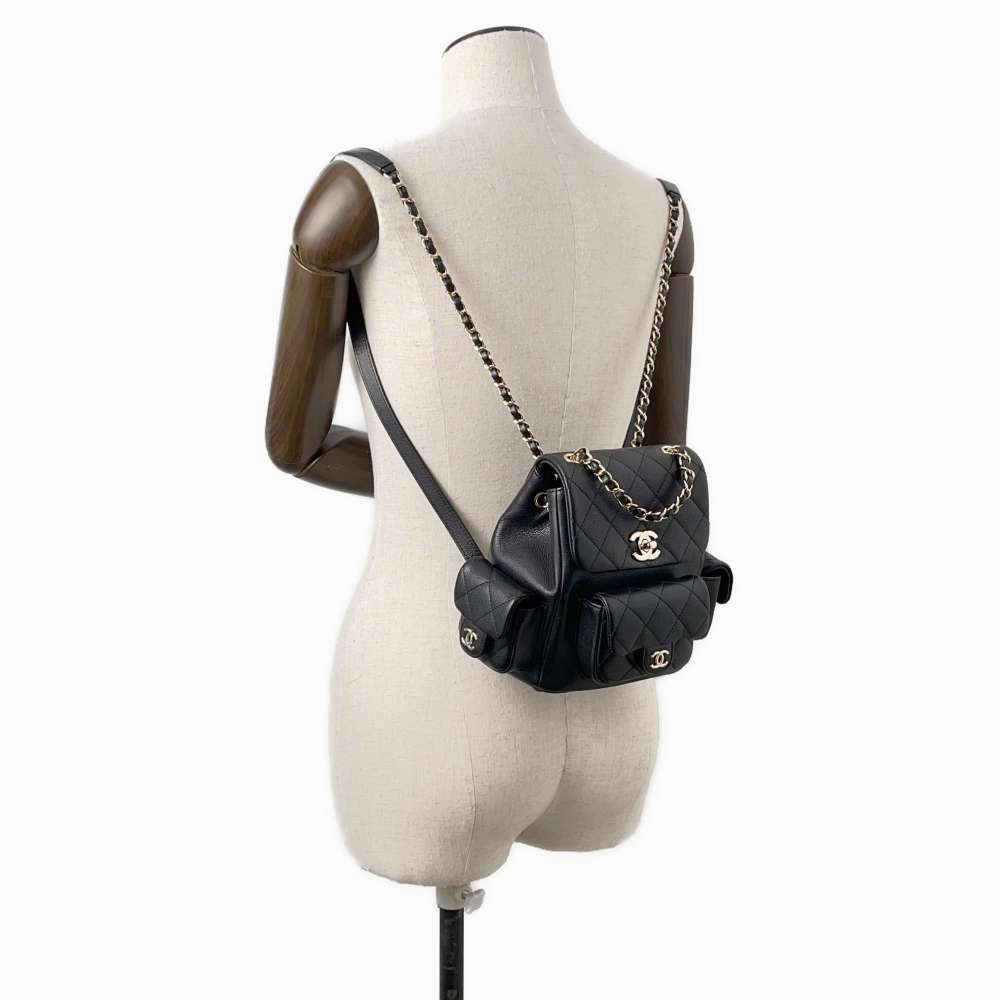 CHANEL Matelasse Backpack BlackAS4399 Caviar Leather Size Small