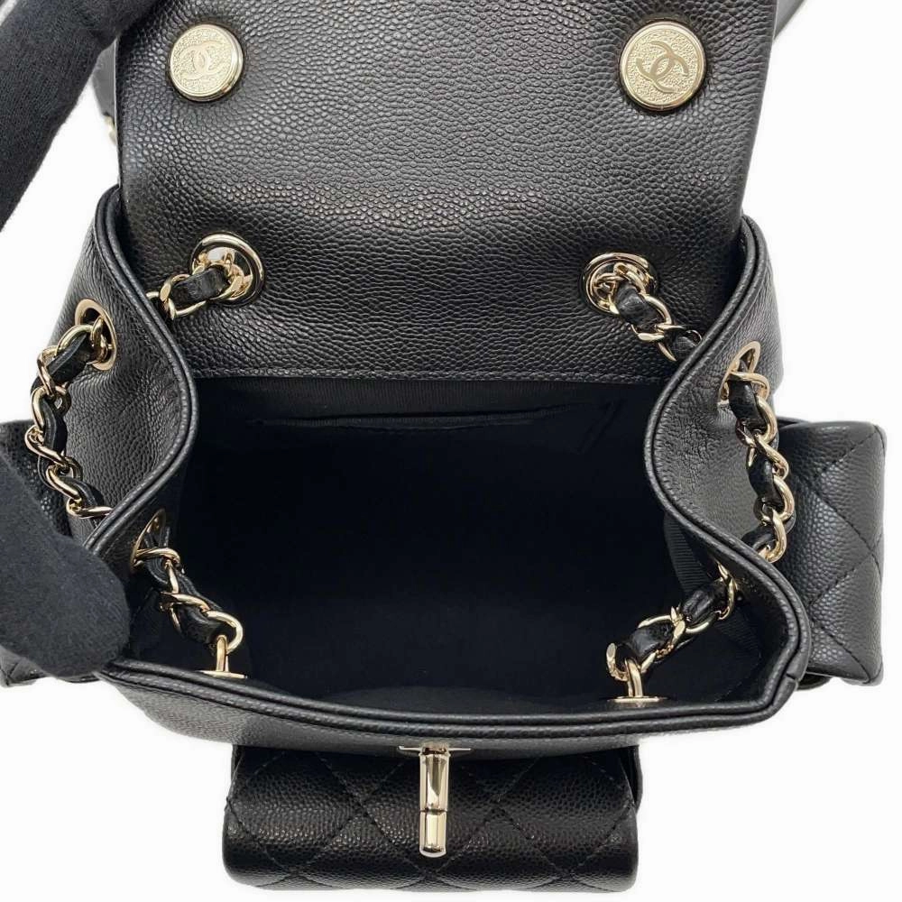 CHANEL Matelasse Backpack BlackAS4399 Caviar Leather Size Small