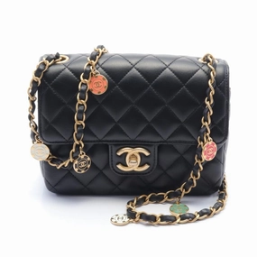 Chanel Matelasse Black Leather Chain Shoulder Bag