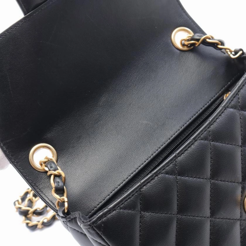 Chanel Matelasse Black Leather Chain Shoulder Bag