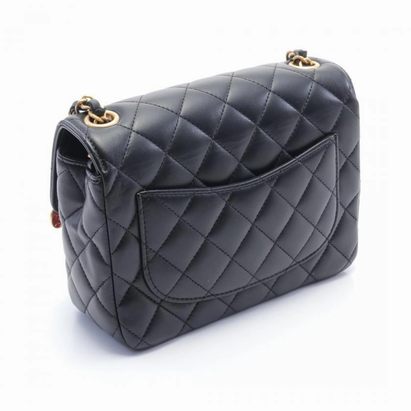 Chanel Matelasse Black Leather Chain Shoulder Bag