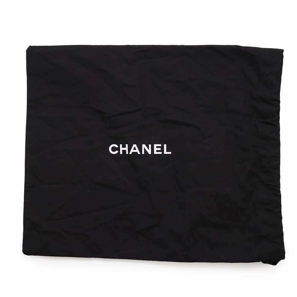 CHANEL Matelasse CC Logo Single Flap Pearl Chain Shoulder Bag Black Calf Leather