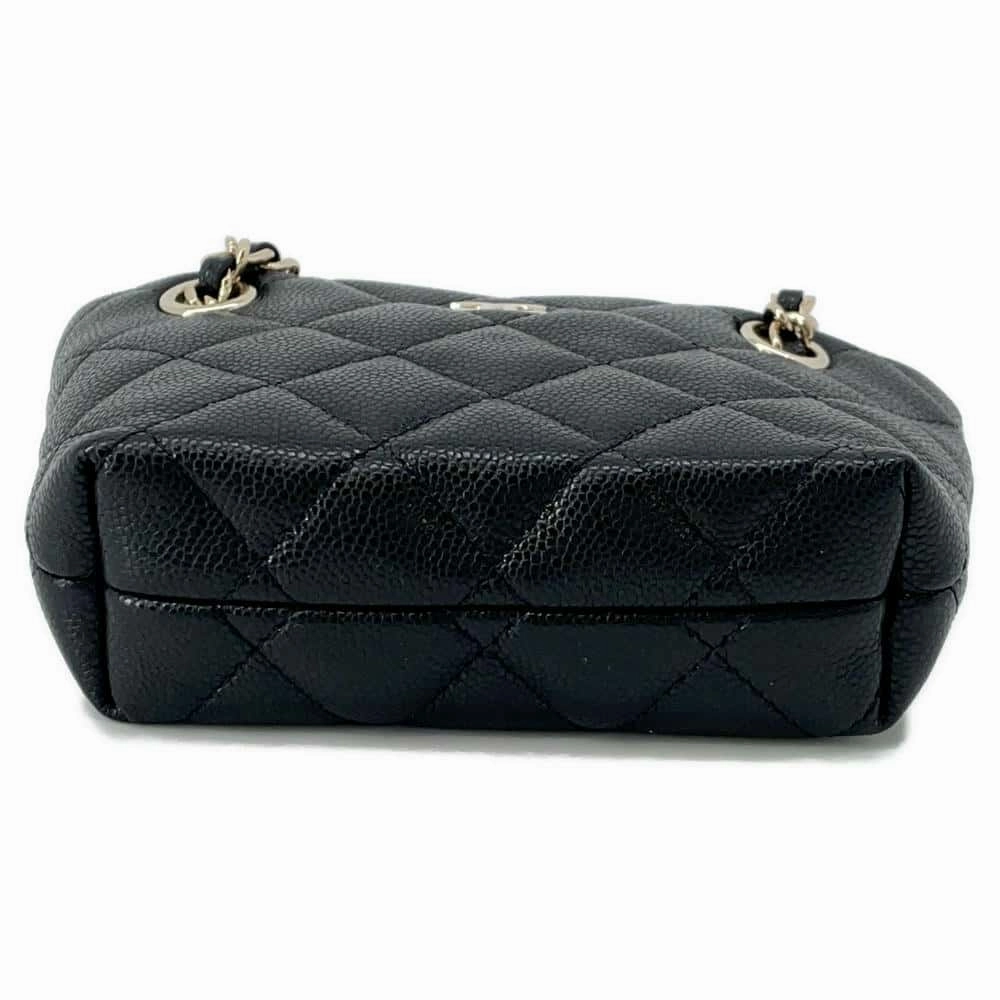 CHANEL Matelasse ChainClutch Shoulder Bag BlackAP4422 Caviar Leather