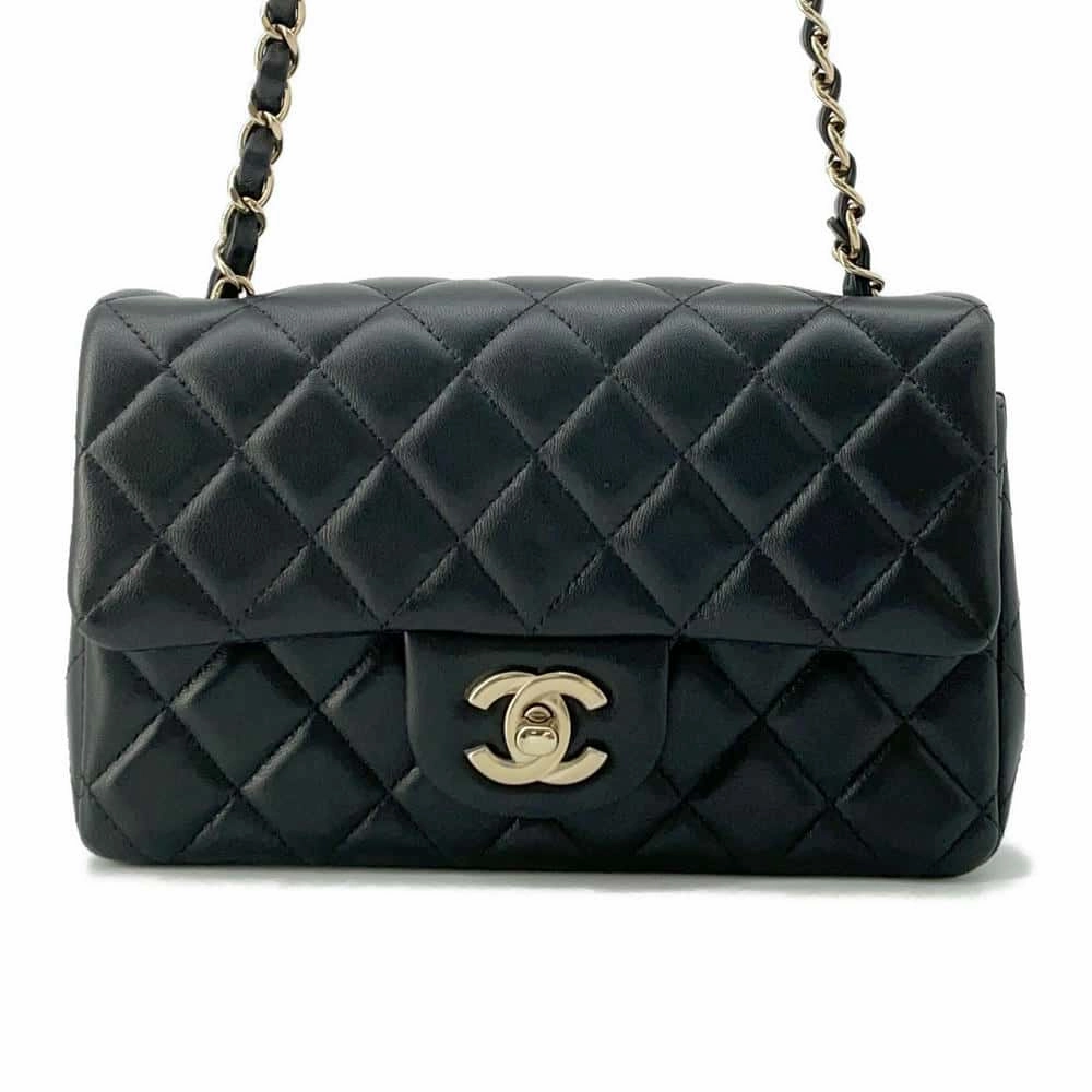 CHANEL Matelasse Single Flap ChainShoulder Bag BlackA69900 Lambskin Size Mini