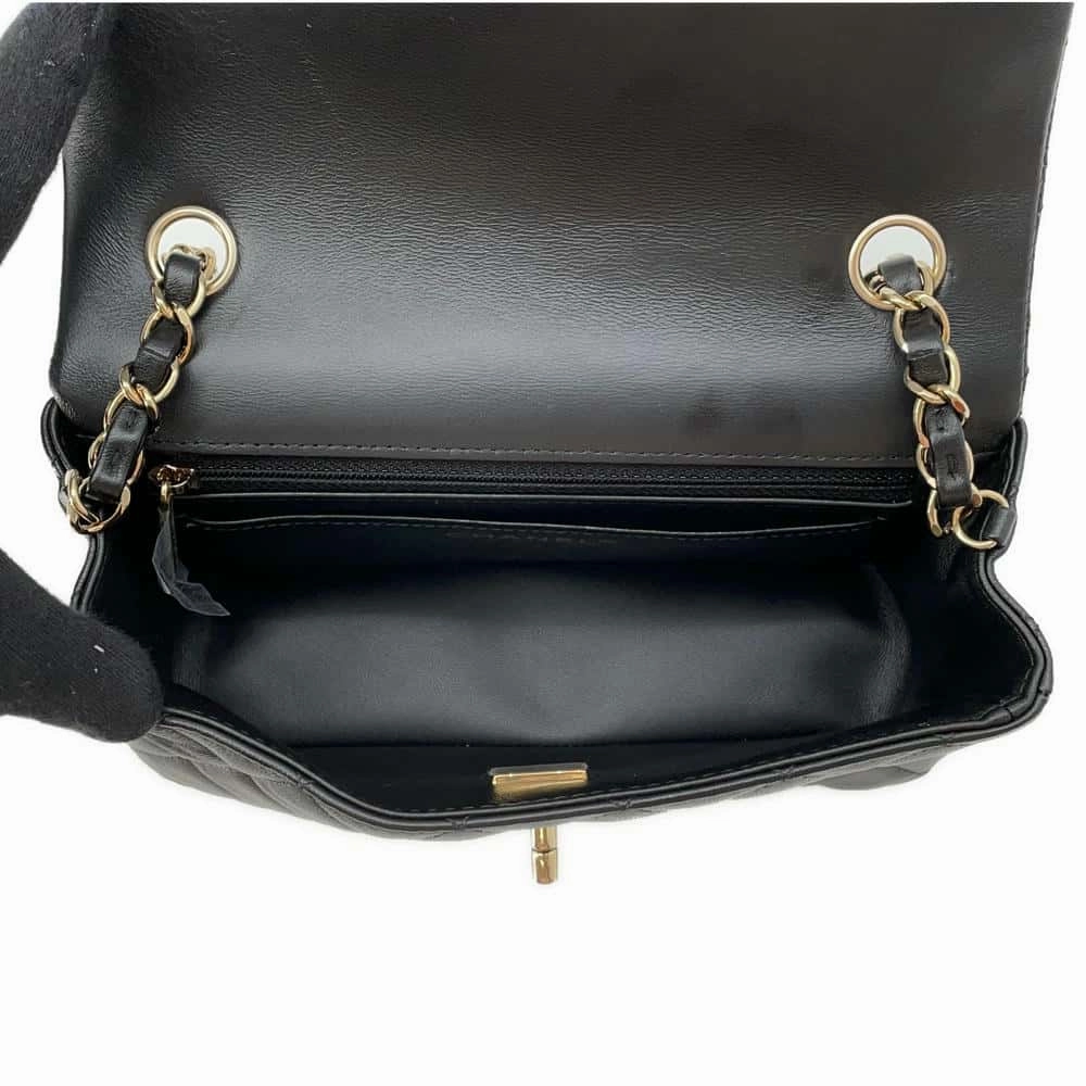 CHANEL Matelasse Single Flap ChainShoulder Bag BlackA69900 Lambskin Size Mini
