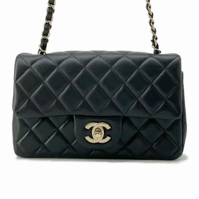 CHANEL Matelasse Single Flap ChainShoulder Bag BlackA69900 Lambskin Size Mini