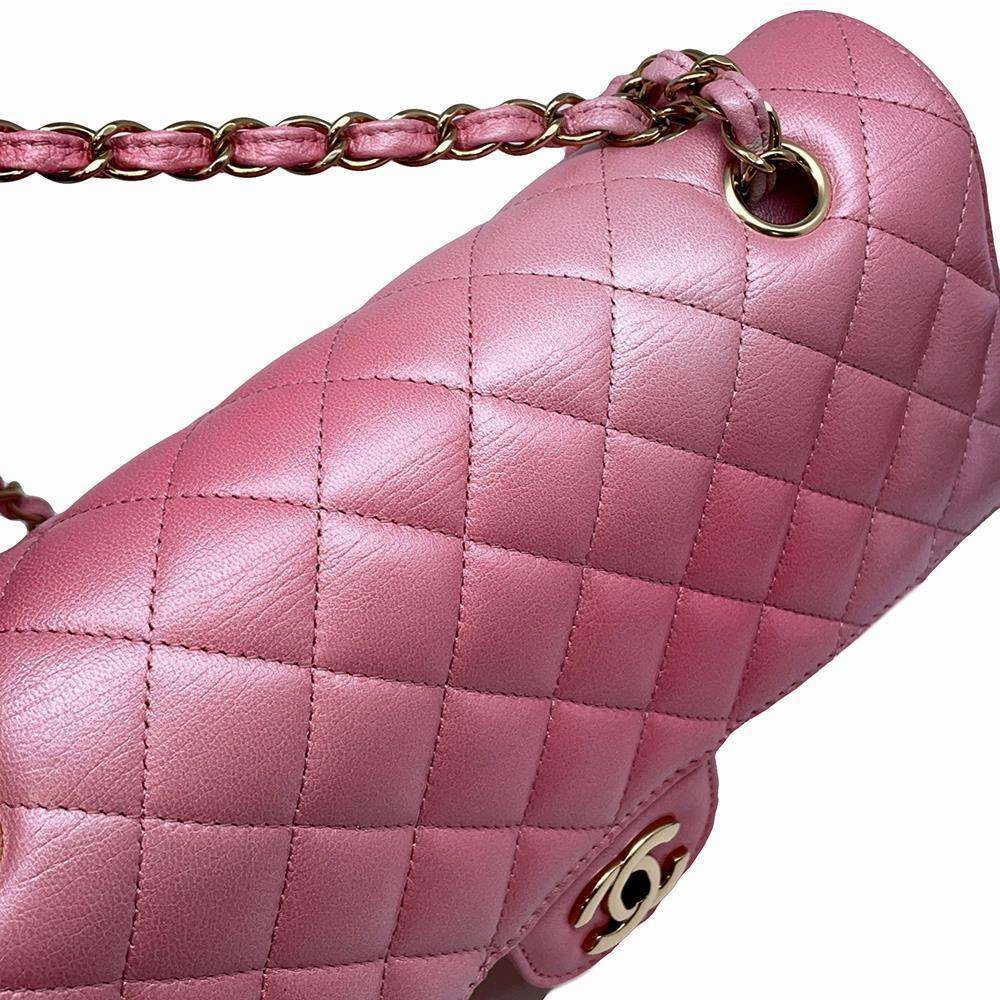 CHANEL Matelasse W Flap ChainShoulder Bag Gradation Light PinkA01112 Goatskin Leather Size 25