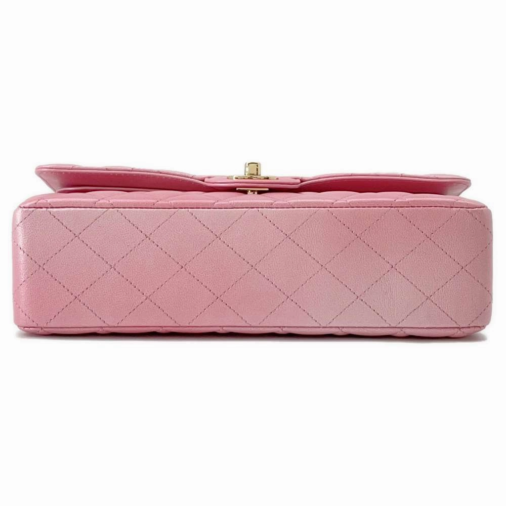 CHANEL Matelasse W Flap ChainShoulder Bag Gradation Light PinkA01112 Goatskin Leather Size 25