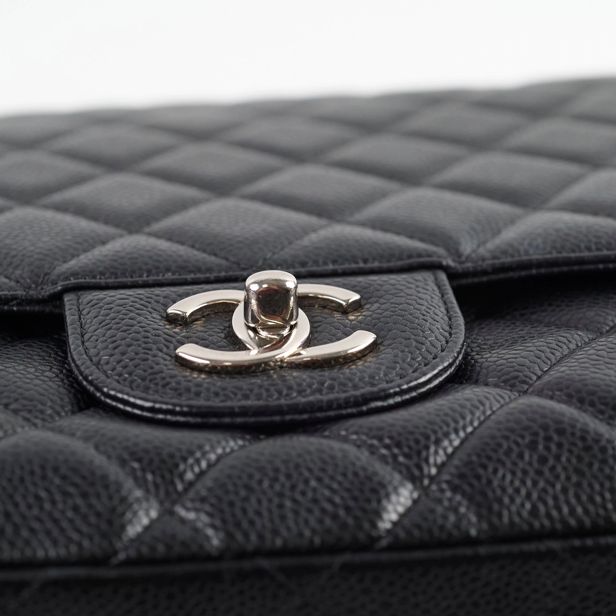 Chanel Maxi Single Flap Black Caviar SHW