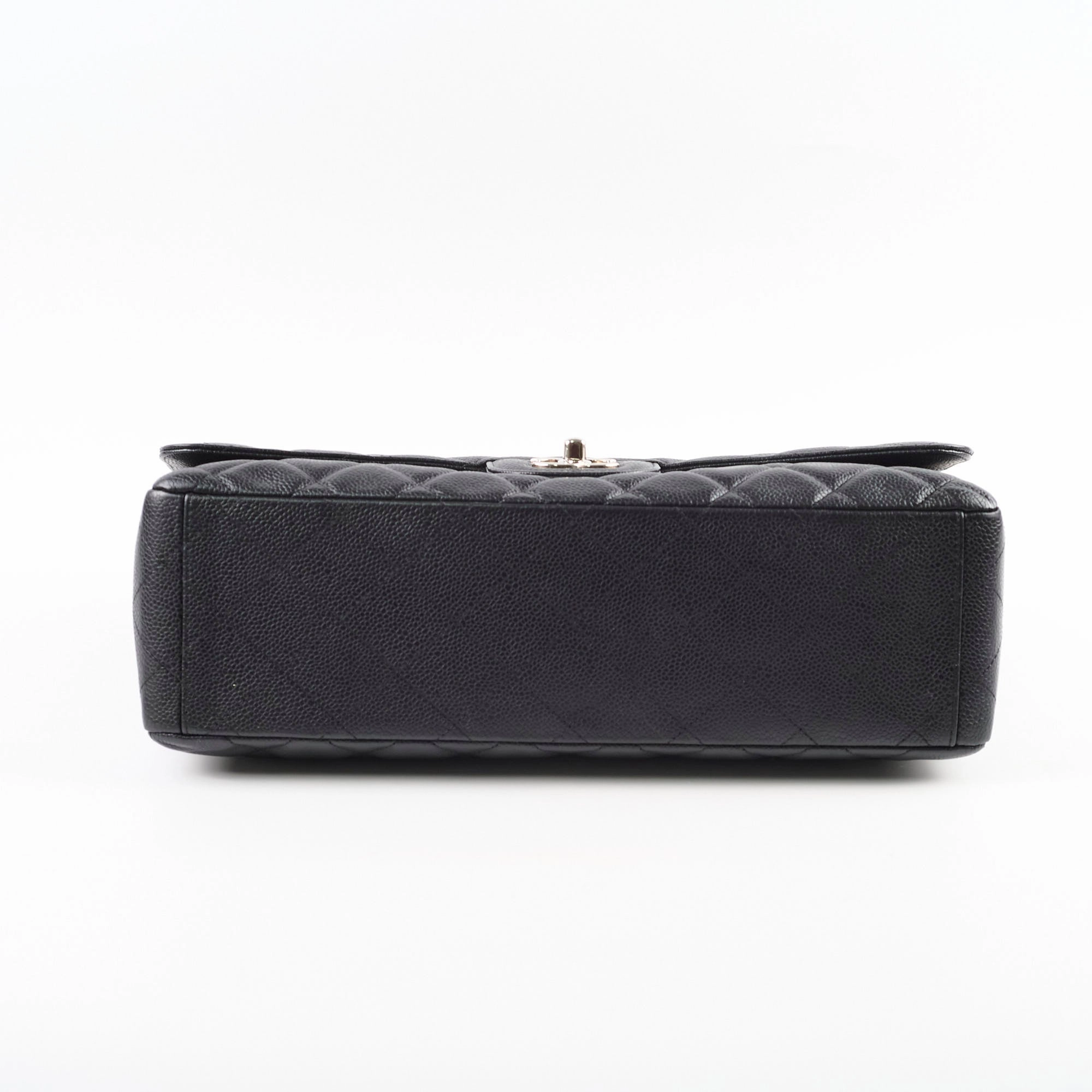 Chanel Maxi Single Flap Black Caviar SHW