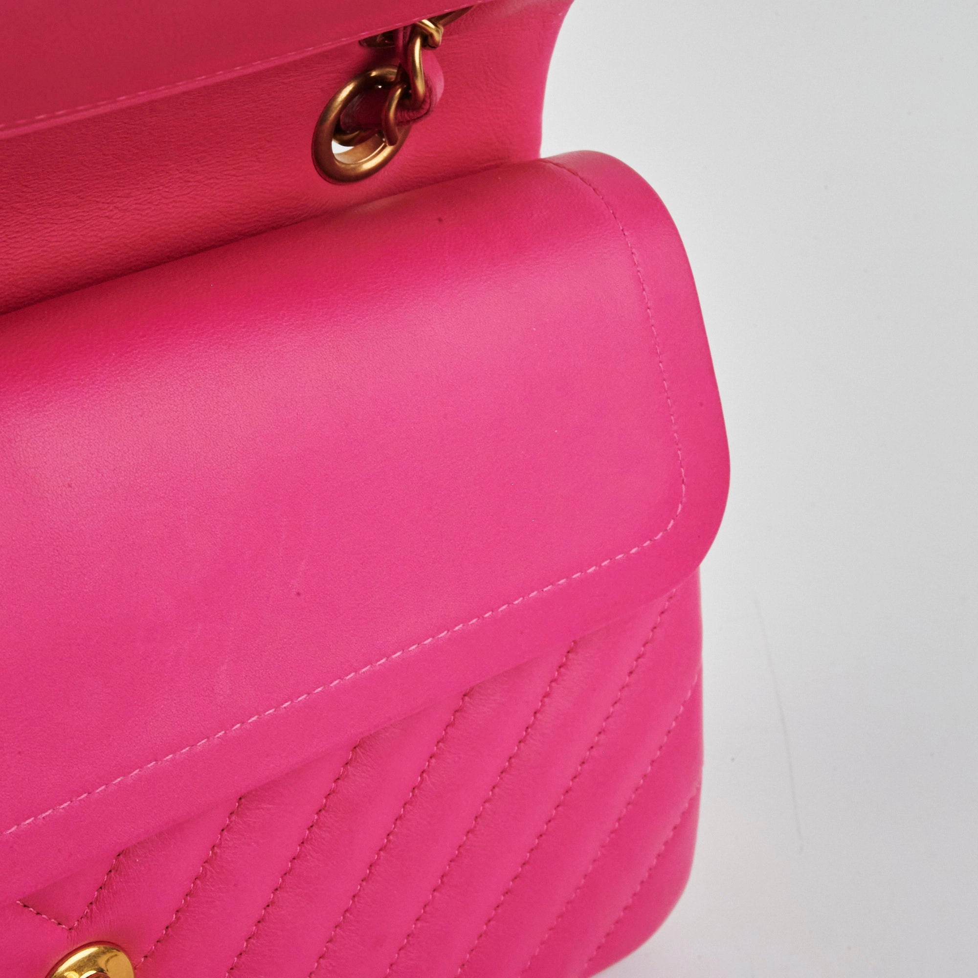 Chanel Medium Classic Flap Chevron Lambskin Pink