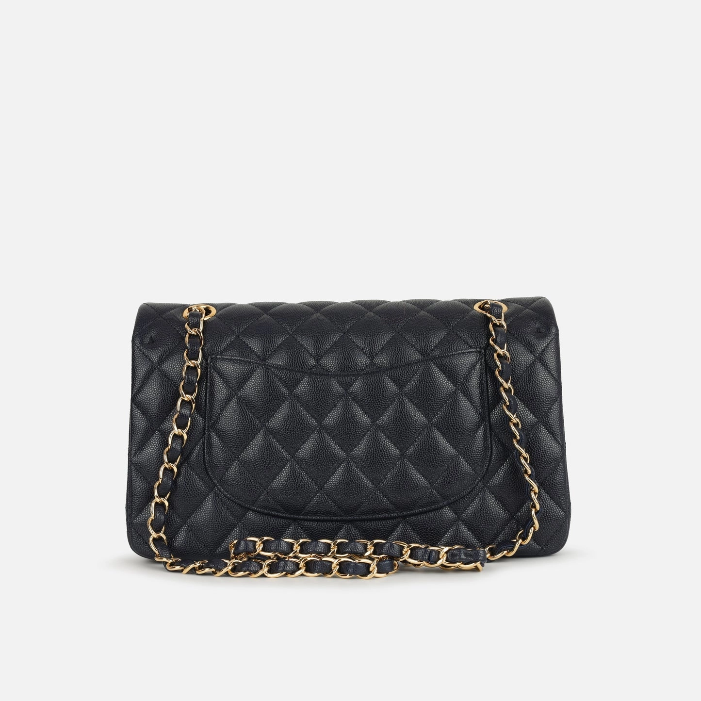 Chanel Medium Classic Flap Midnight Blue Quilted Caviar CGHW