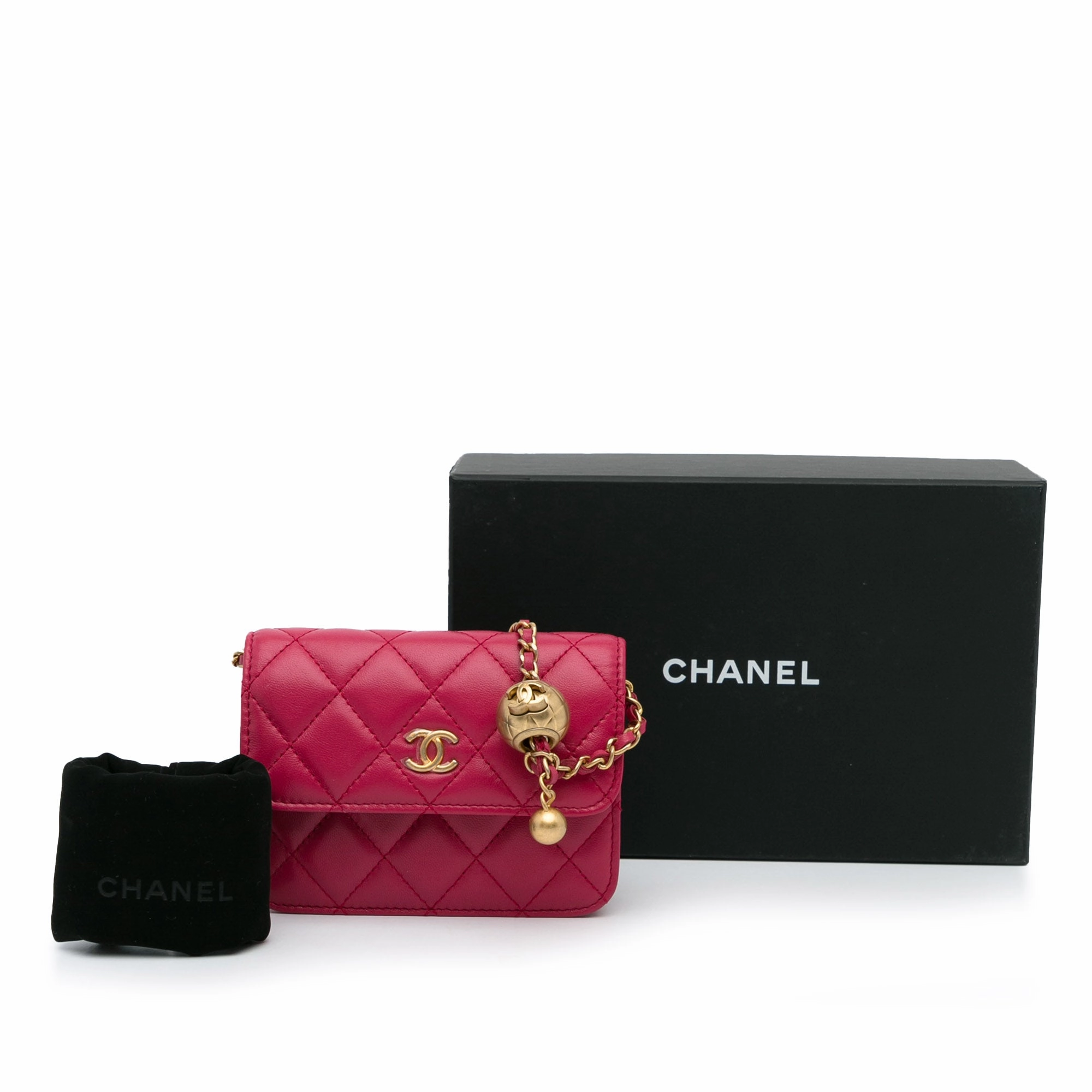 Chanel Mini Cc Matelasse Pearl Crush Lambskin Crossbody Bag