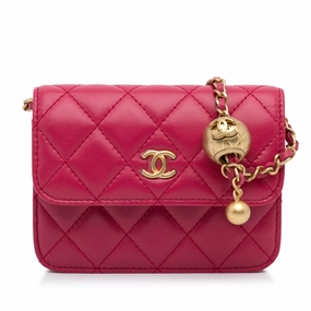 Chanel Mini Cc Matelasse Pearl Crush Lambskin Crossbody Bag
