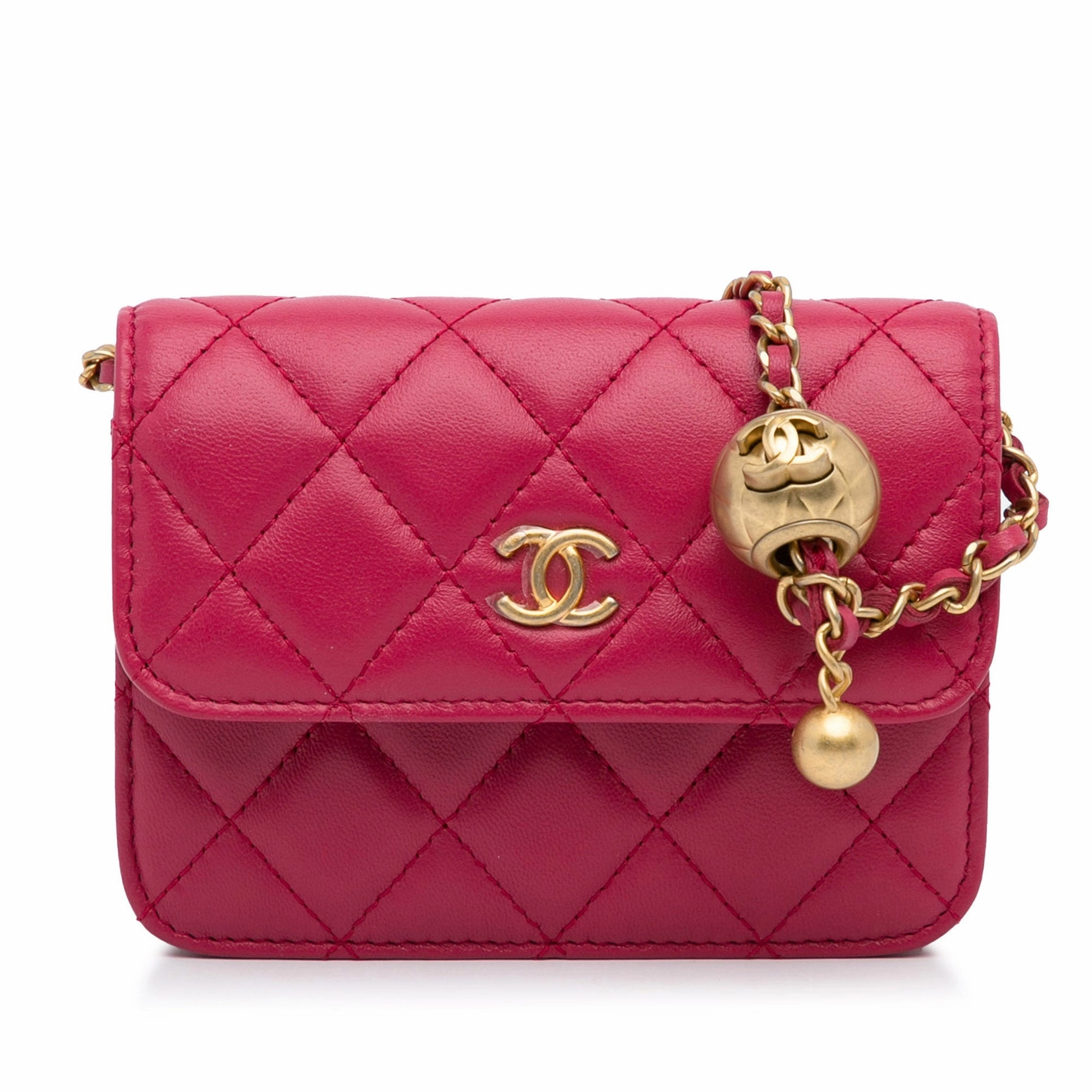 Chanel Mini Cc Matelasse Pearl Crush Lambskin Crossbody Bag