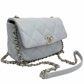 Chanel Mini Chain Around Flap Bag  Quilted Calfskin Leather with Crossbody Strap