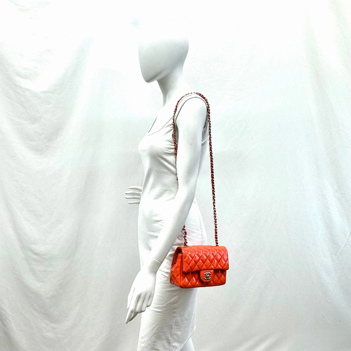 Chanel Mini Classic Patent Leather Single Shoulder Bag