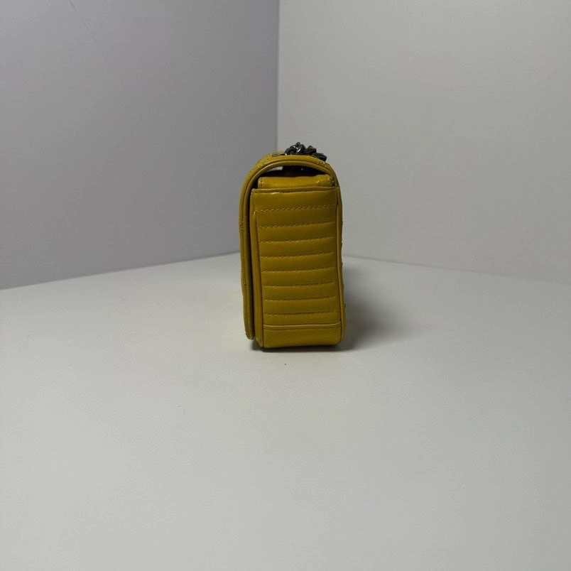 Chanel Mini Flap Bag Yellow Quilted Leather Shoulder Bag