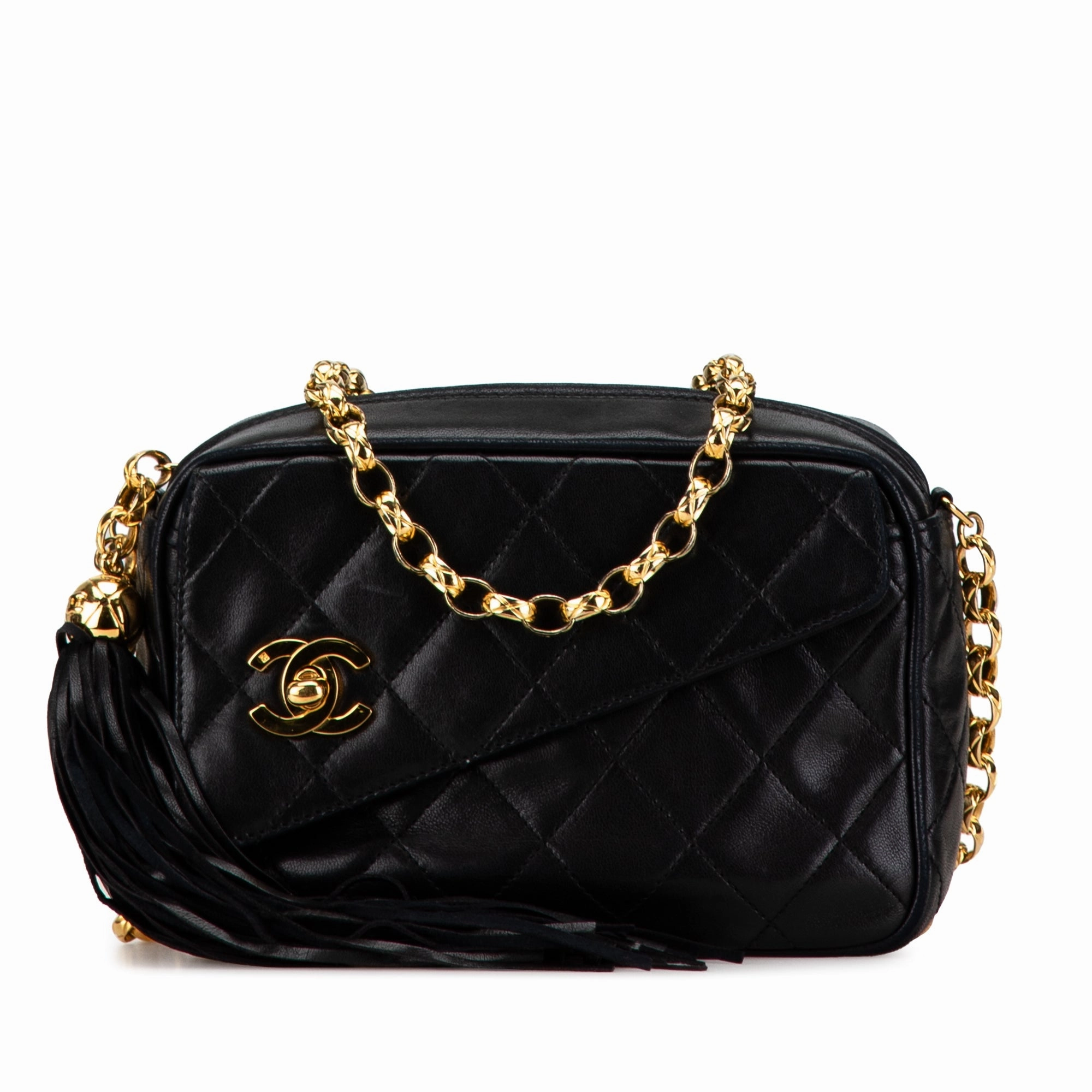 Chanel Mini Lambskin CC Tassel Camera Crossbody (20892)