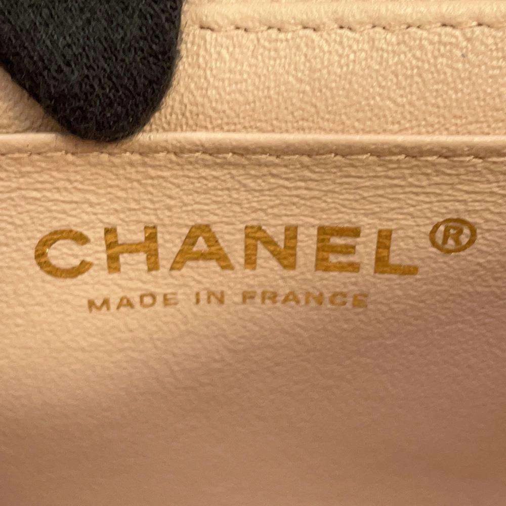 CHANEL Mini Matelasse Chain Shoulder Bag Pink/BlackA69900 Lambskin Size 20
