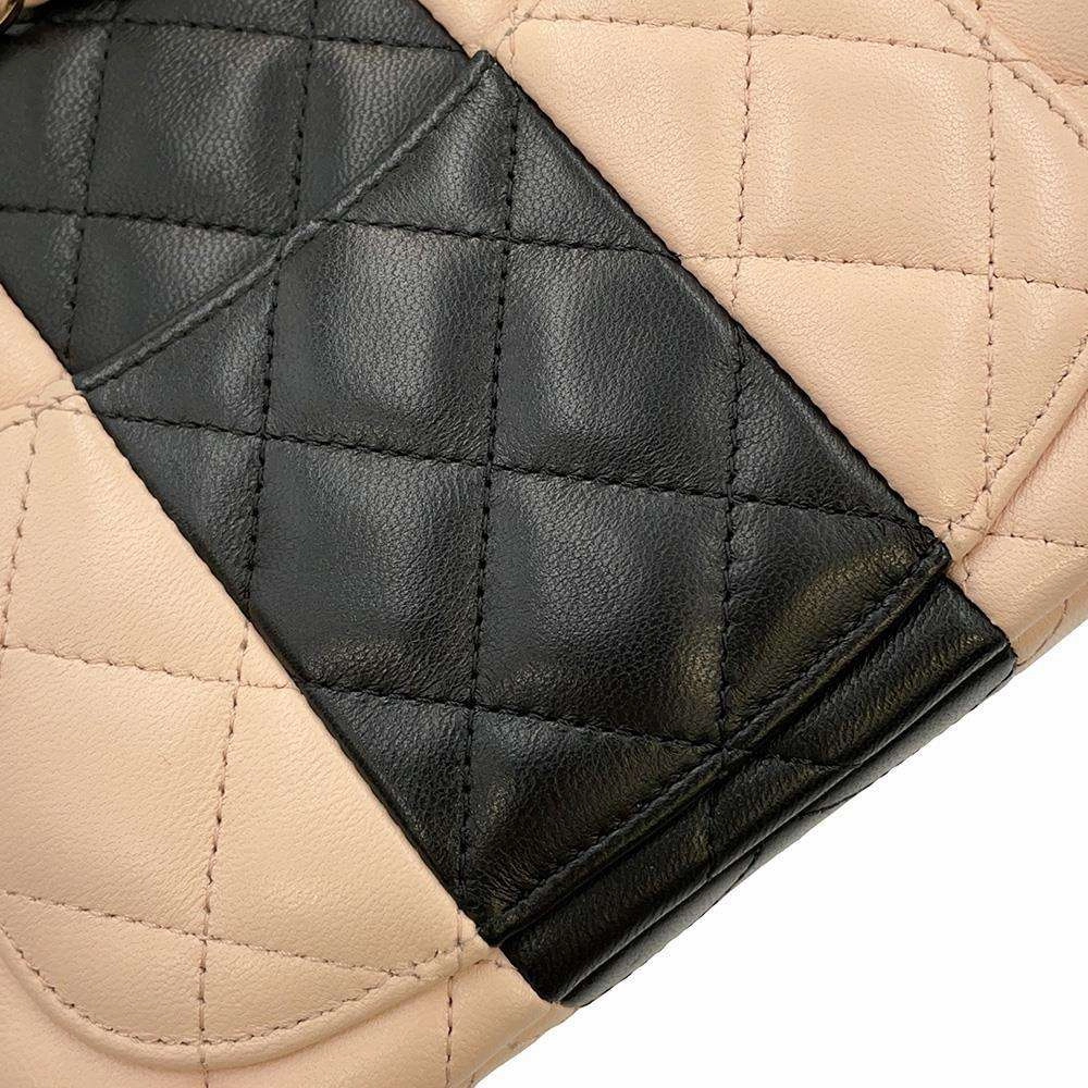 CHANEL Mini Matelasse Chain Shoulder Bag Pink/BlackA69900 Lambskin Size 20